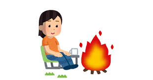 焚き火をしている人のイラスト（夏） | かわいいフリー素材集 いらすとや