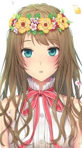 If just one parent has the recessive allele for blue eyes, and the other parent has the dominant brown eye allele, there's a less than 1% chance of the baby having blue eyes. Cute Blue Eyes Original Flowers Crown Anime Girl Anime Girl With Blue Eyes And Brown Hair 750x1334 Wallpaper Teahub Io