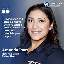 Penn State Brandywine's Student Spotlight series highlights the remarkable  work being done by students in leadership, academics, service, athletics  and more. In her spotlight, Amanda Paez, a fourth-year student, talked  about juggling