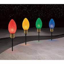 Pair red and blue c9 light these holiday c9 lights feature intermediate (e17) base bulbs measuring 1.125 inches in diameter, larger than c7 strings. Christmas Outdoor Yard Lighted Pathway Lighting Decorations Large Light Bulbs Christmas Pathway Lights Christmas Light Installation Holiday Lights Outdoor