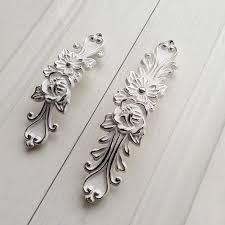 Shabby Chic Dresser Drawer Pulls Handles Off White Silver French Country Kitchen Cabinet Handle Pull Antique Furniture Hardware Shabby Chic Dresser Shabby Chic Drawers Shabby Chic Drawer Pulls