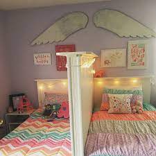 Shared Little Girls Bedroom Love It Because Each Of Them Has Their Own Space Kids Shared Bedroom Little Girl Bedrooms Shared Girls Room