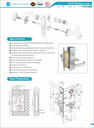 Sus304 Heavy Duty Ansi Mortise Passage Door Lock For Wooden