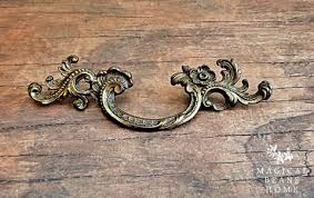 Maintaining antique hardware while refinishing a piece of furniture is so rewarding. Vintage Kbc Brass Lattice Chippendale Dresser Pulls Magical Beans Home