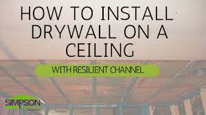 How To Install Drywall On A Ceiling With Resilient Channel Youtube