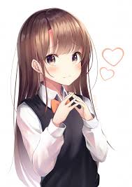 The nichijou of moe anime. Anime Girl Moe Brown Hair Cute School Uniform Anime Girl Cute Hairstyle 650x916 Download Hd Wallpaper Wallpapertip
