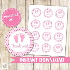 Mimosa bar sign, bridal shower wedding, black and white, instant download printable. Pink Brown Baby Girl Shower Gift Favor Labels Baby Girl Shower Thank Y Pink The Cat