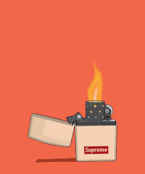 Supreme Zippo Orange Art Supreme Wallpaper Poster