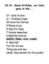 Dr Seuss Song Lyrics To Tune Of 12 Days Of Christmas Dr Seuss Day Teaching Dr Seuss Dr Seuss Preschool