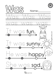 Beginning Reading 16 Was English Unite Kindergarten Worksheets Sight Words Kindergarten Reading Worksheets Sight Words Kindergarten