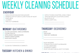 Free Printable Cleaning Schedule For Household Chores
