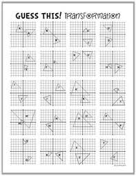 Transformations Guess This Game Translation Reflection Rotation Dilation Teaching Geometry Reflection Math Transformations Math