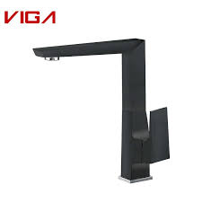 modern square kitchen faucet black