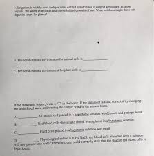 3) which of the following statements best describes what happens when a bacterial cell is placed in a solution containing 5% nacl? 2 A Semi Permeable Bag Permeable To Water But Not Chegg Com