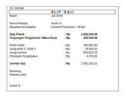 Dalam dunia kerja, slip gaji merupakan dokumen penting bagu perusahaan dan karyawan. 5 Contoh Slip Gaji Sederhana Format Microsoft Excell Xlxs Raina Id
