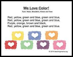 10 Preschool Songs About Colors Color Songs Color Songs For Toddlers Color Songs Preschool