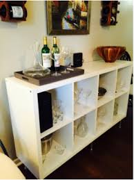 Ikea Hack Kallax Bookshelf Turned Buffet Table Kallax Ikea Ikea Kallax Hack Ikea Bookcase