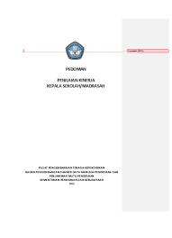 10 nov 2012 sampai 24 novi 2012. Pedoman Penilaian Kinerja Kepala Sekolah