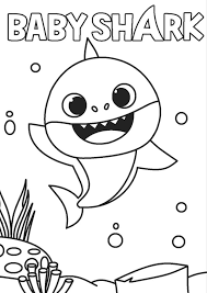 Print out these free coloring pages to entertain your kids. Friendly Baby Shark Coloring Page Free Printable Coloring Pages For Kids