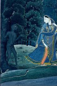 Krishna Abhisarika Nayika Meets A Witch And Snakes On The Way To Meeting Her Lover Detail From An Early 19th Centur South Asian Art India Art Mughal Paintings