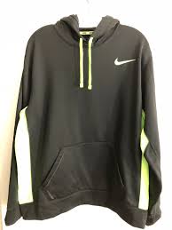 Black And Neon Green Nike Shirt Nike Men Therma Fit Hoodie Black Green Neon Size Large Long Sleeve Pull Over Nike Hoodie Black Hoodie Workout Hoodie Nike Men