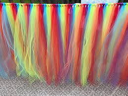 Rainbow Table Skirt Tulle Table Skirt Table Skirt Tulle Table Tutu Rainbow Party Table Skirt Will Custom Make Tulle Table Skirt Tulle Table Table Skirt