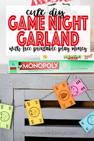 Ideas for the best family game night. Home And Family Crafts Diy Garland For Game Night Party Pink Peppermint Design