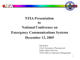 Ntia Presentation To National Conference On Emergency