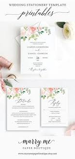 Floral Wedding Invitation Template Printable Wedding Etsy In 2020 Floral Wedding Invitations Wedding Invitation Templates Wedding Invitations Printable Templates