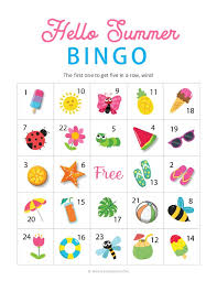 Make and print your own custom bingo cards using the bingo maker. Free Printable Hello Summer Bingo