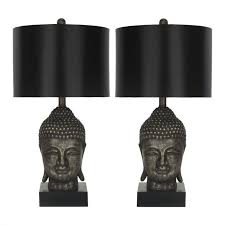Make your space shine with stylish lighting. Safavieh Buddha Table Lamp In Gold With Black Shade Set Of 2 Lit4070a Set2