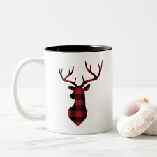 Red Buffalo Plaid Christmas Deer Silhouette Two Tone Coffee Mug Zazzle Com Buffalo Plaid Christmas Plaid Christmas Buffalo Plaid Christmas Decor