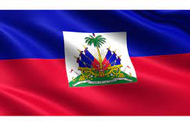 It is a bicolour flag featuring two horizontal bands coloured blue and red, emblazoned by a white rectangular panel bearing the coat of arms of haiti. Haiti Flag Waving Fabric Texture Grafik Von Bourjart 20 Creative Fabrica