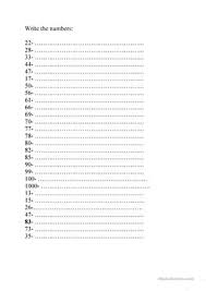 English Esl Numbers 1 100 Worksheets Most Downloaded 14 Results