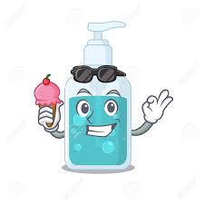 6,785 hand sanitizer clip art images on gograph. A Cartoon Drawing Of Hand Sanitizer Holding Cone Ice Cream Vector Royalty Free Cliparts Vectors And Stock Illustration Image 151023102
