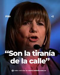 💥BULLRICH CONTRA LA MOVILIZACIÓN POR CFK 👉 La ministra de Seguridad,  Patricia Bullrich, cuestionó la marcha de este miércoles en apoyo a  Cristina Fernández de Kirchner: "Acá hay una decisión de la