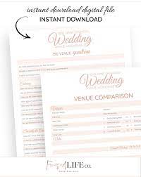 Wedding Venue Questions Workbook 150 Question Wedding Etsy Wedding Venue Questions Wedding Venues Checklist Wedding Planning Printables