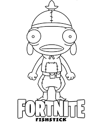 These fortnite coloring pages feature the omega armor, as well as fortnite thanos! Printable Fortnite Fishstick Coloring Page