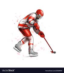 Все о боях на льду. Abstract Hockey Player From Splash Of Watercolors Hand Drawn Sketch Winter Sport Vector Illustration Of Paints Download Milye Risunki Hokkeisty Illyustracii