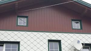 Giebelverkleidung In Dunkler Holzoptik Fassadenverkleidung Holzoptik Fassade