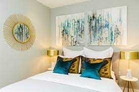 It is even sometimes mistaken for turquoise or cyan. Teal Gold Guest Room Contemporary Bedroom London By My Bespoke Room Houzz Uk