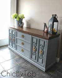 Chicbytab Chalk Paint Grey Side Board Painted Furniture Cabinets Gray Chalk Paint Chalk Painted Sideboard