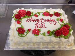1 4 Sheet Red Roses And Petal Flowers Sheet Cake Designs Birthday Sheet Cakes Birthday Cake With Flowers