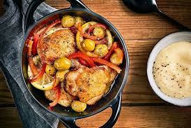 Cuisse De Poulet Roti Au Citron Et Aux Olives Manzanilla Recette Recette Poulet Poulet Au Citron Poulet Roti Au Citron