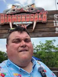 Fat Testing Diamondback Rollercoaster at Kings Island