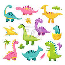 Cartoon Dinosaur Cartoon Cute Baby Dino Triceratops Prehistoric Cartazes Para A Parede Posters Vario Diferente Grafico Myloview Com Br