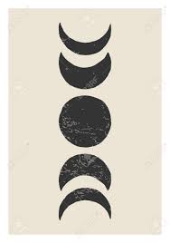 Waxing crescent, first quarter, waxing gibbous, full moon. Trendy Moon Phases Abstract Contemporary Aesthetic Poster Wall Art Decor Royalty Free Svg Cliparts Vectors And Stock Illustration Image 153264951