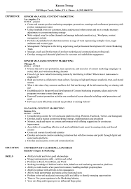 manager, content marketing resume