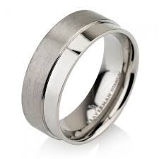 Titanium Brushed And Polished Wedding Band 7mm Titanium Wedding Band Mens Titanium Wedding Rings Titanium Bands