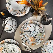 Kütahya porselen 6 kişilik yemek takımı. Kutahya Porselen Zeugma 24 Parca Yemek Seti Nano Dg349